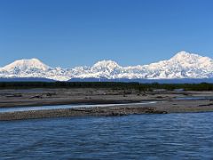 06B Mount Foraker, Mount Hunter, Denali Mount McKinley Across The Susitna River From Tourist Train Just Before Talkeetna On The Way To Denali National Park Alaska