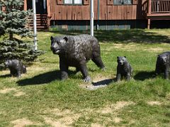 02B Statues Of A Bear And Her Cubs At Mt McKinley Princess Wilderness Lodge North Of Talkeetna Alaska