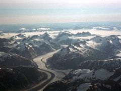 02C Gilkey Glacier With Mount Blachnitzky Lower Centre and Mount Ogilvie Above In Alaska From An Airplane 1999