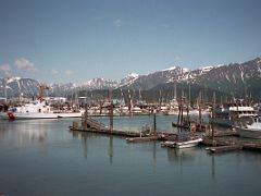 02A Boat Harbour With Sheep Mountain On The Left, Paradise Peak, Tiehacker Mountain And Mount Eva On Far Right In Seward Alaska