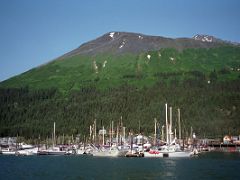01B Our Tour Boat Departs From Seward Alaska With Marathon Mountain Above At the Beginning Of The Northwestern Fjord Cruise