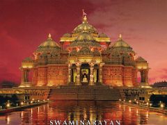05 Delhi Akshardham Temple Mandir Beautifully Lit At Night Post Card