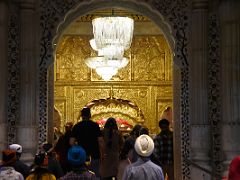 03B The Gold Covered Darbar Hall Is Ahead At Gurdwara Bangla Sahib At Night Delhi India