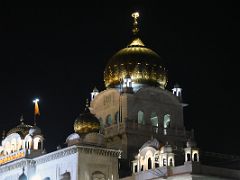 07A The Golden Dome Of The Gurdwara Bangla Sahib At Night Delhi India