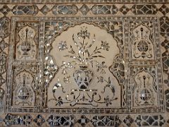 24 Jaipur Amber Fort Jai Mandir Sheesh Mahal Mirror Palace Detail