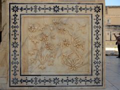 30 Jaipur Amber Fort Jai Mandir Sheesh Mahal Mirror Palace Magic Flower Fresco Carved In Marble