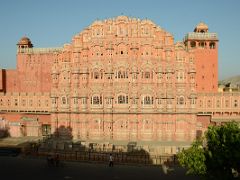 03 Jaipur Hawa Mahal Palace of Winds Early Morning From Building Across Street