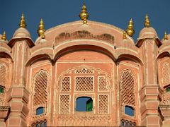 09 Jaipur Hawa Mahal Palace of Winds Top Window Close Up Early Morning