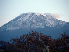 02A Mount Kilimanjaro Kili Is Perfectly Clear In The Pre-Dawn Light From Moshi Tanzania YMCA Pool On The Way To Climb Kili Kilimanjaro