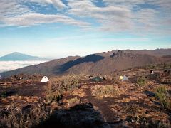 05A Shira Camp And Mount Meru Tanzania From Shira Camp Early Morning On Day 3 Of The Machame Route Climbing Mount Kilimanjaro Kili October 2000