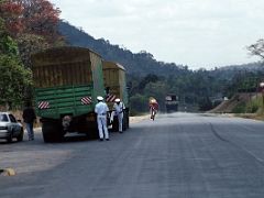 04A Trucks Are Stopped For Inspection On The Road On The Drive To Arusha Tanzania To Climb Mount Kilimanjaro