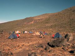 08 The Sun Warms Us At Baranco Camp On Day 4 Of The Machame Route Climb Mount Kilimanjaro Kili October 2000