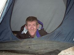 05B Jerome Ryan Rests In His Tent At Barafu Camp On Day 4 Of Machame Route Mount Kilimanjaro Kili Climb October 2000