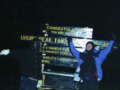 01C Guide And Jerome Ryan On The Mount Kilimanjaro Kili Summit October 11, 2000 At About 5,45am, 30 Minutes Before Sunrise