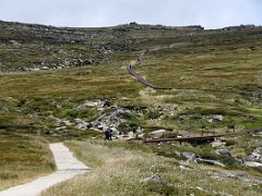 02C The Paved Stone Path Changes To A Raised Metal Mesh Path On The Way To The First Pass Near Beginning Of Mount Kosciuszko Australia Hike