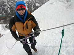 16B Dare I say that rappelling abseiling down from the Lobuche East summit is even fun
