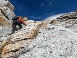 Rock climb to High Camp