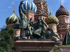 02A Statue of Kuzma Minin and Dmitry Pozharsky in front of St Basil’s Cathedral Moscow Russia