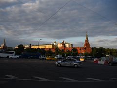13 Kremlin west view includes Troitskaya Tower, Armory Building, Oruzheynaya Armory Tower, Borovitskaya corner Tower, Vodovzvodnaya Tower Moscow Russia