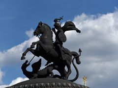 02B Statue of Saint George, holy patron of Moscow, close up Manezhnaya Square Moscow Russia