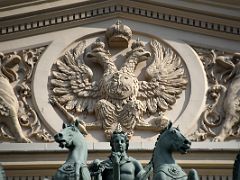 02C Double-headed eagle of the original Russian coat of arms above Bolshoi Theatre Moscow Russia