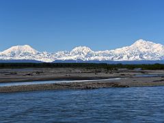 06B Mount Foraker, Mount Hunter, Denali Mount McKinley Across The Susitna River From Tourist Train Just Before Talkeetna On The Way To Denali National Park Alaska