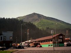 01B The Former Legends Restaurant In Downtown Seward Alaska With Mount Marathon Behind