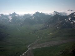03C Looking South At The Mountains At The Source of Sanctuary River From Denali Air Flightseeing Tour In 1999