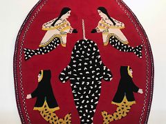 01A Large Handmade Rug Based On Small Felt Inuit Artwork Untitled By Veronica Kadjuaqk Manilak 1994 At Iqaluit Airport Baffin Island Nunavut Canada