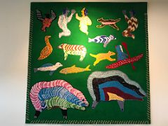 08B Large Handmade Rug Based On Small Felt Inuit Artwork Untitled by Vivian Ipigunaaluk 1979 At Iqaluit Airport Baffin Island Nunavut Canada