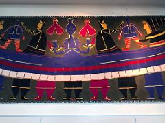 08C Large Handmade Rug Based On Small Felt Inuit Artwork Untitled by Jessie Oonark 1972-73 At Iqaluit Airport Baffin Island Nunavut Canada