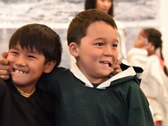 03B Traditional Inuit Games Two Young Boys Demonstrate Face Pull In Pond Inlet Mittimatalik Baffin Island Nunavut Canada For Floe Edge Adventure