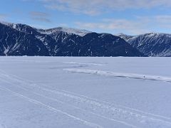 05A We Veer Toward Bylot Island To Avoid A Crack In The Ice From Qamutiik Sled On Our Floe Edge Adventure Nunavut Canada