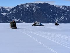 05B Our Qamutiik Sleds Can Make Progress Again With Bylot Island After Veering Toward Bylot Island To Avoid A Crack In The Ice On Our Floe Edge Adventure Nunavut Canada
