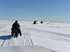 01A Ski-Doos Lead Qamutiik Sleds At The Beginning Of Day 2 On Floe Edge Adventure Nunavut Canada