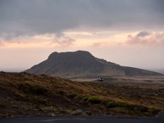 07C Arnarfell mountain with early morning reddish light above from Graenavatn parking lot next to road 42 Reykjanes Peninsula Iceland