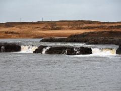 07A Just after turning on to road 54 from Borgarnes we drove by a waterfall supposedly called Sjavarfoss on the drive from Reykjavik to Snaefellsnes Iceland