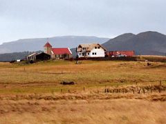 10A Driving by the church at Kolbeinsstadhir near the intersection of roads 54 and 55 on the drive from Borgarnes to Snaefellsnes Iceland