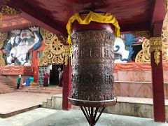 06A Large Prayer Wheel Outside The Main Prayer Hall Below The Padmasambhava Guru Rinpoche Statue At Samdruptse Near Namchi South Sikkim India