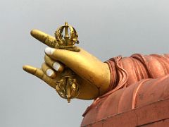 08C Padmasambhava Guru Rinpoche Statue Right Hand Holds A Five-pronged Vajra At Samdruptse Near Namchi South Sikkim India