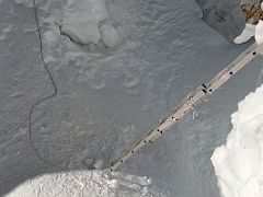 04F Ladders Left Over From Previous Climbs As The Trail Nears Moderate Incline Before The Fixed Ropes On The Island Peak Climb