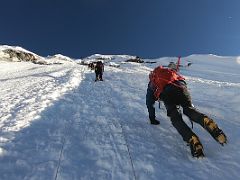 01B The Route Quickly Steepens Near The Beginning Of The Fixed Ropes On The Climb To The Island Peak Summit