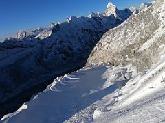 01C Looking Down At The Beginning Of The Fixed Ropes With Ama Dablam On The Climb To The Island Peak Summit