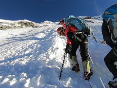 02A Lal Sing Tamang Leads The Way On The Fixed Ropes On The Climb To The Island Peak Summit