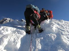 07A Lal Sing Tamang Arrives On The Island Peak Summit With Lhotse Beyond