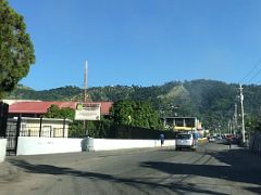 01A We leave Kingston in the early morning and can see the start of the hills on our way to Blue Mountains near Kingston Jamaica