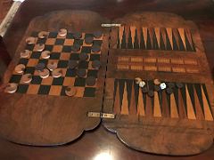 07B The games room has authentic British board games, draughts (checkers), cribbage and backgammon Devon House mansion Kingston Jamaica
