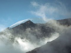 06B The Clouds Reveal Mount Kilimanjaro Summit Glacier Close Up Late Afternoon From Barafu Camp On Day 4 Of Machame Route Mount Kilimanjaro Kili Climb October 2000