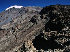 05B Looking Back Up At The Summit Glacier From Barafu Camp On The Descent From The Summit Of Mount Kilimanjaro Kili October 11, 2000