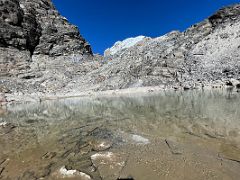 03B The small lake at Lobuche East Base Camp 5170m with Lobuche Peak towering overhead